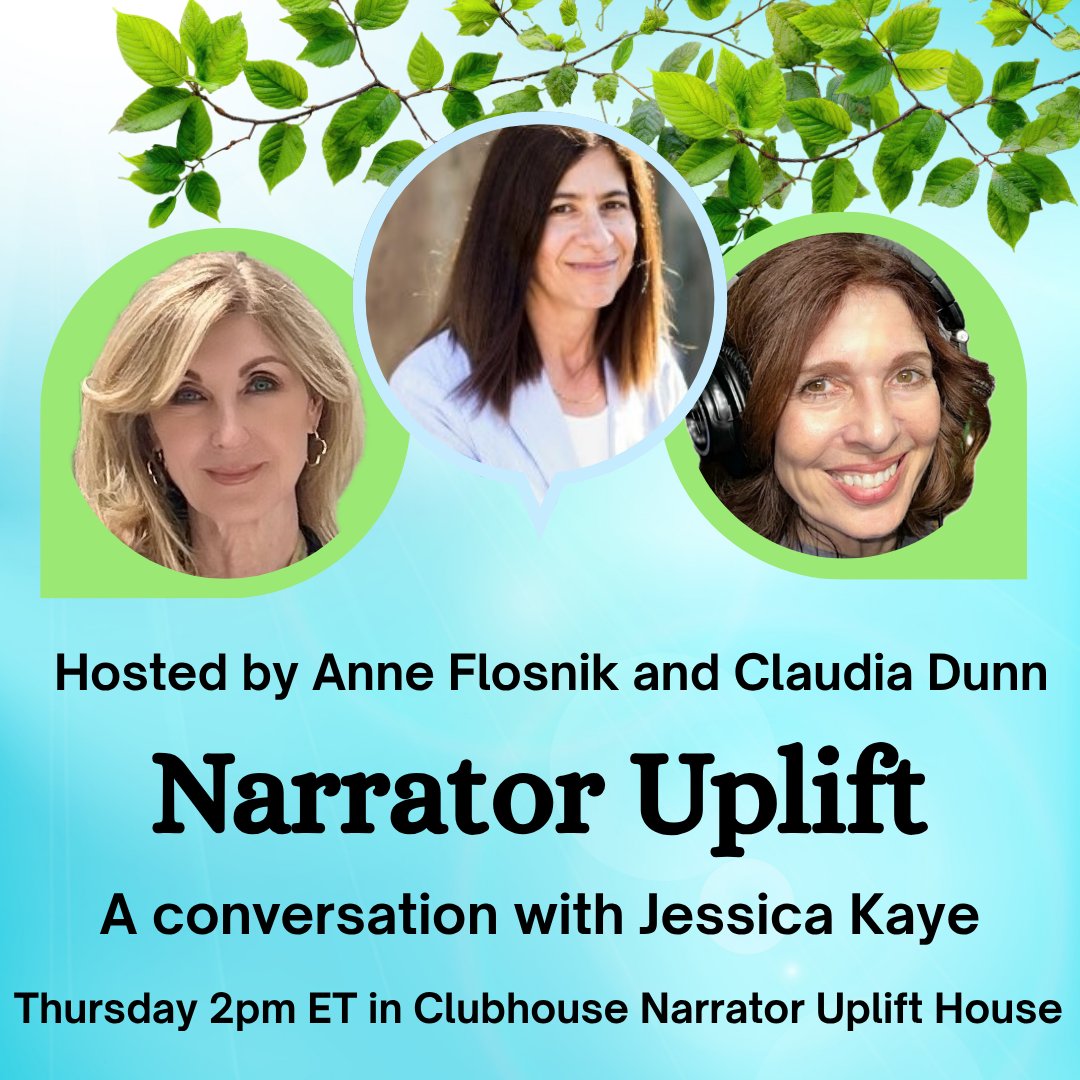 AnneFlosnik's tweet photo. Join me and fab Co-Host @claudiadunnvo as we chat with our special guest @jessicakayeEsq cofounder of Curated Audio LLC, publishing consultant, owner of Big Happy Family. Thursday, April 30th at 2pm ET at Narrator Uplift on @Clubhouse :
https://t.co/k5vf6lRiDn https://t.co/9wEPQN0Vhl