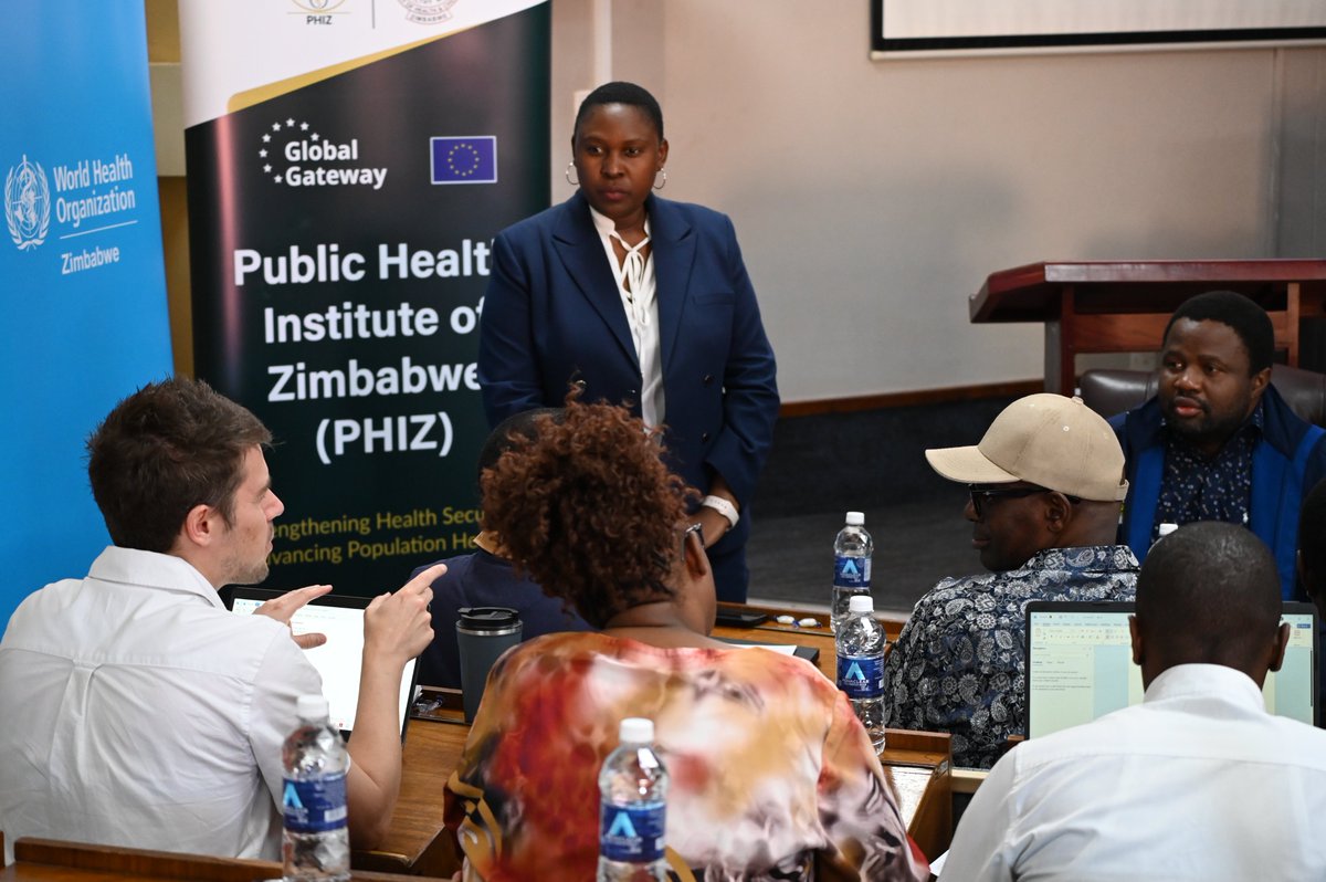 WHO_Zimbabwe's tweet photo. Together with @MoHCCZim, @euinzim &amp; stakeholders, we are convening the PHIZ Interim Team Workshop to review progress, align priorities &amp; advance the operationalisation of #PHIZ pillars towards a shared strategic plan &amp; results framework, strengthening national health security.🇿🇼 https://t.co/E3Icjd25gq