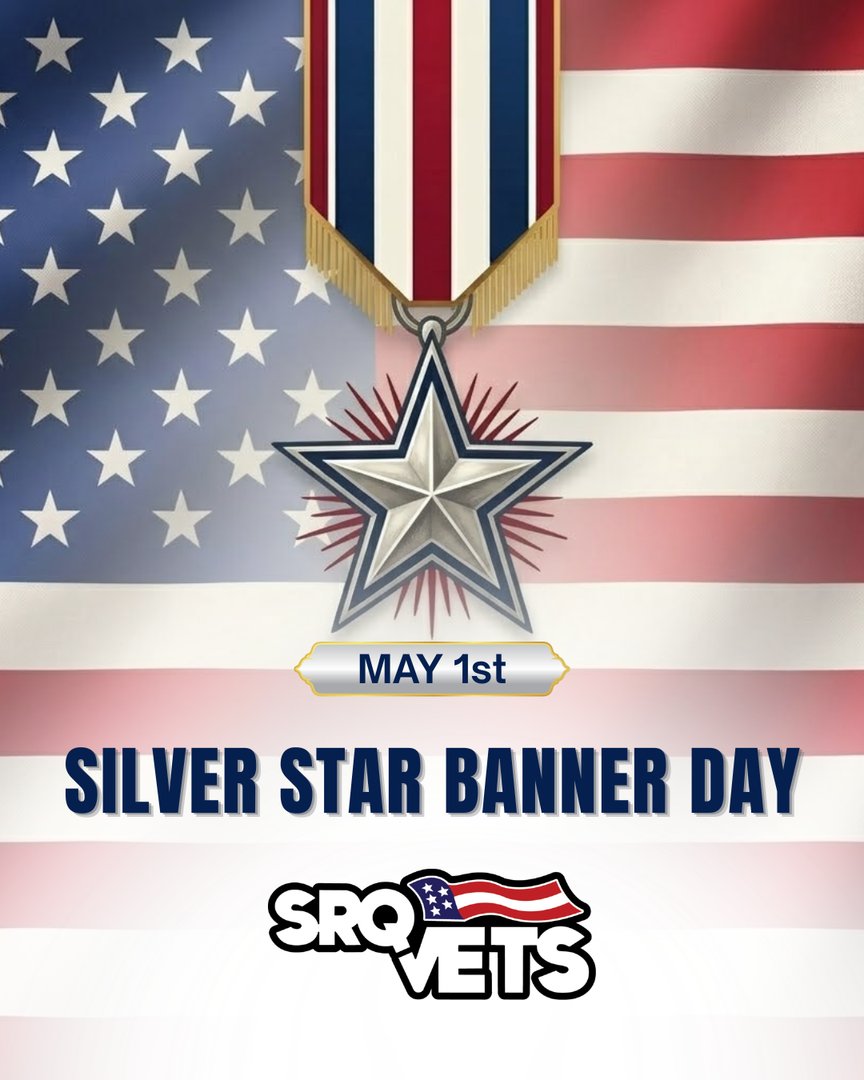 On Silver Star Banner Day, we honor Sarasota veterans carrying wounds seen and unseen.

We stand beside you. You’re not alone.

See how we’re showing up for our heroes: srqvets.org.

#SupportVeterans #SRQVets #Sarasota