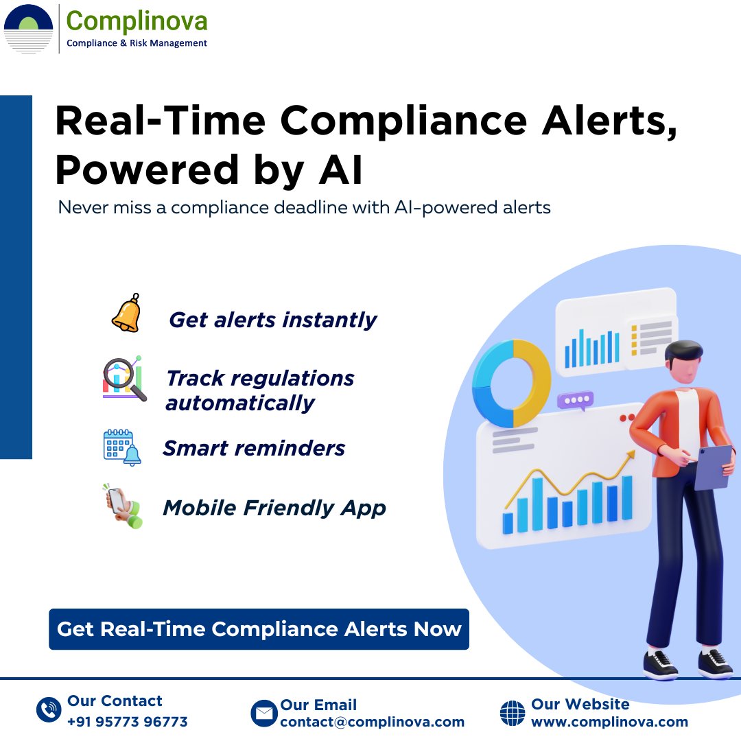 complinova's tweet image. Missing compliance deadlines? Not anymore 🚫

Get real-time alerts, smart reminders, and automated tracking—all powered by AI 🤖

Stay compliant. Stay stress-free.

👉 Try it now

#Compliance #AI #Automation #BusinessTips #StartupLife #MSME #Entrepreneur #TechForBusiness