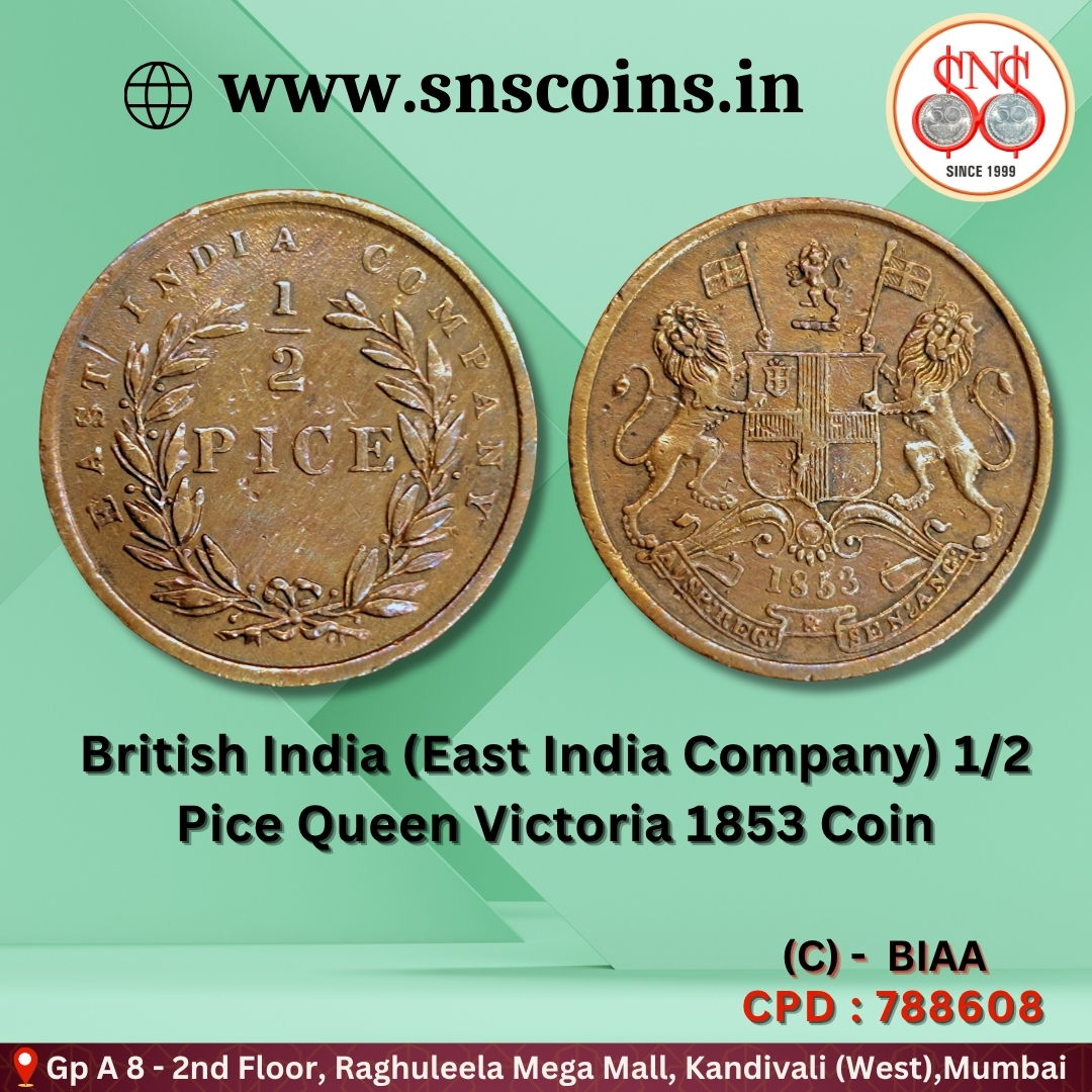 sns_coins6055's tweet image. British India (East India Company) 1/2 Pice Queen Victoria 1853 Coin
For online purchase visit
👇
snscoins.in / snscoins.online
#numismatist #coincollecting #collection #SNSCoins #Numismatics IndianCoins coin snscoins