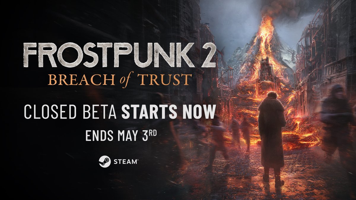 frostpunkgame's tweet image. Closed playtests for #Frostpunk 2: #BreachOfTrust are now live for all players who gained access, and will remain open until May 3rd 🔔

We hope you enjoy your time in New Edinburgh and look forward to hearing your first impressions and feedback!