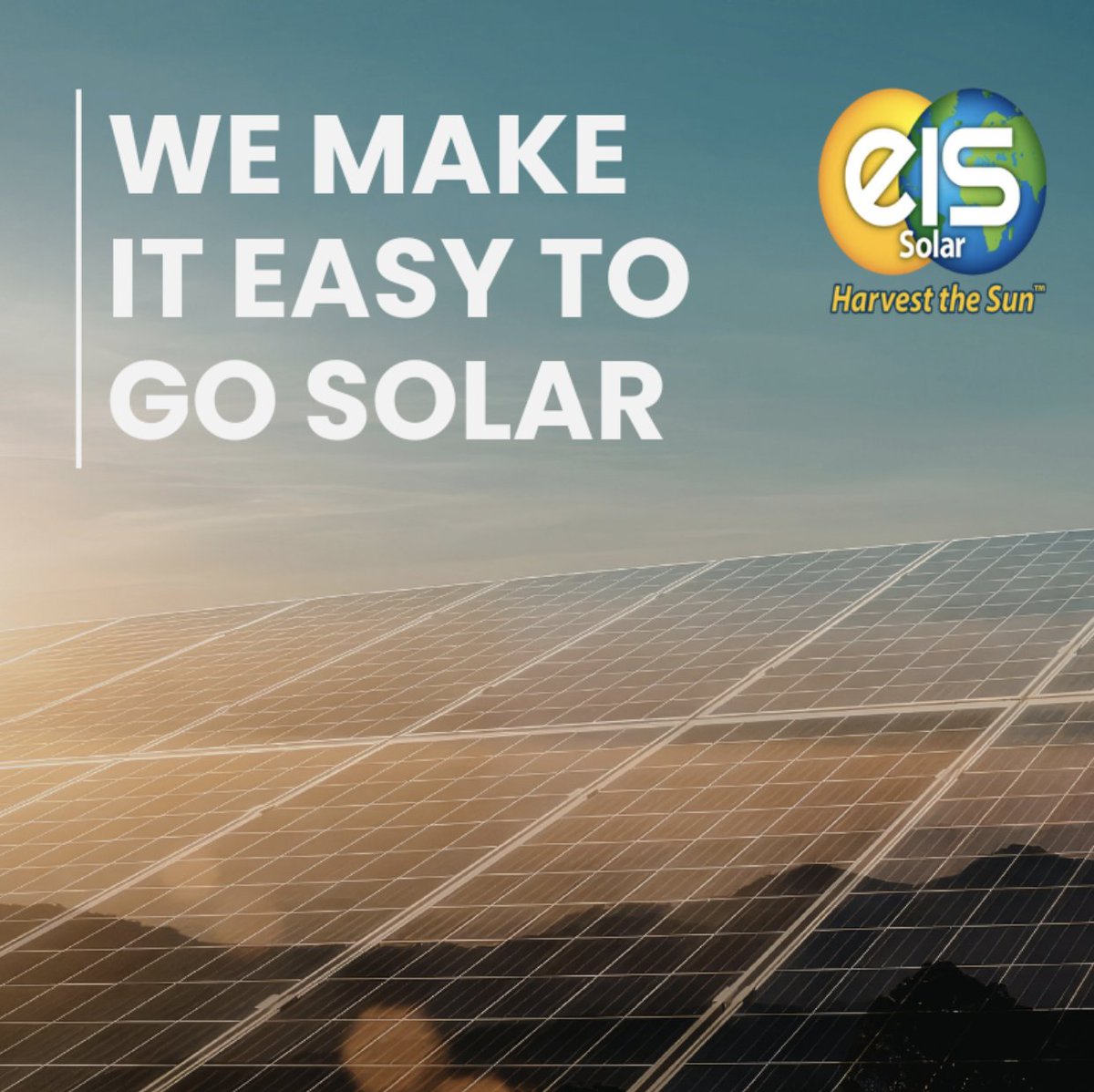 EISSolar's tweet image. Smarter energy starts with EIS Solar. From consultation to installation, we make going solar simple, seamless, and cost-effective. #SolarMadeEasy #CleanPower #EISSolar