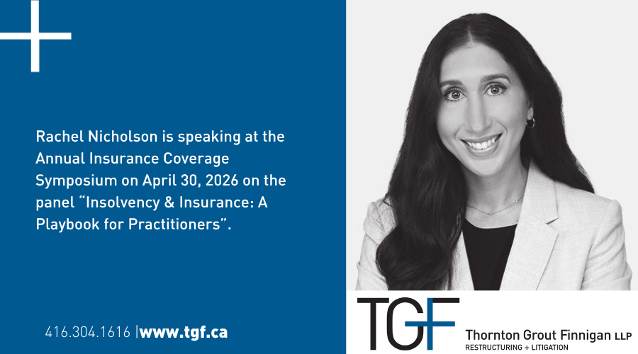 TGF_LLP's tweet photo. Rachel Nicholson is speaking at the Annual Insurance Coverage Symposium on the panel “Insolvency &amp; Insurance: A Playbook for Practitioners”.  https://t.co/BAEaPqdkG5 https://t.co/usps1dp0Jl