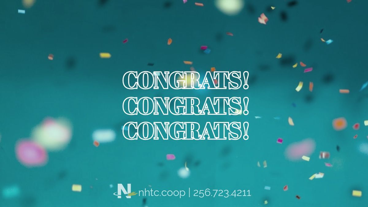 NHTCoop's tweet photo. ๐ Happy work anniversary, Hunter! ๐
Thanks for all you do for NHTC and our customers!
#NHTCFiber #FiberInternet #MultiGig #Local #Community #FiberisBest #FiberFast #KeepingYouConnected #GigCertified #NewHopeAL #GrantAL #OwensCrossRoadsAL #HamptonCoveAL #GurleyAL https://t.co/VJPG3spuvd