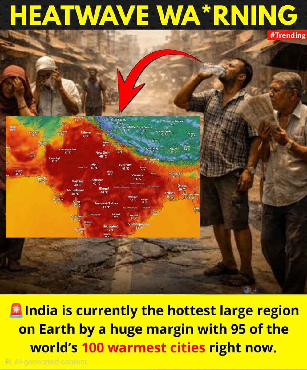 PushpaDevi22's tweet photo. Roads are scorching, air feels heavy, and stepping outside is a challenge. This heatwave is a stark reminder of how real and intense climate change has become. Stay cool, stay safe. 💧 https://t.co/hyfxHHgQF2