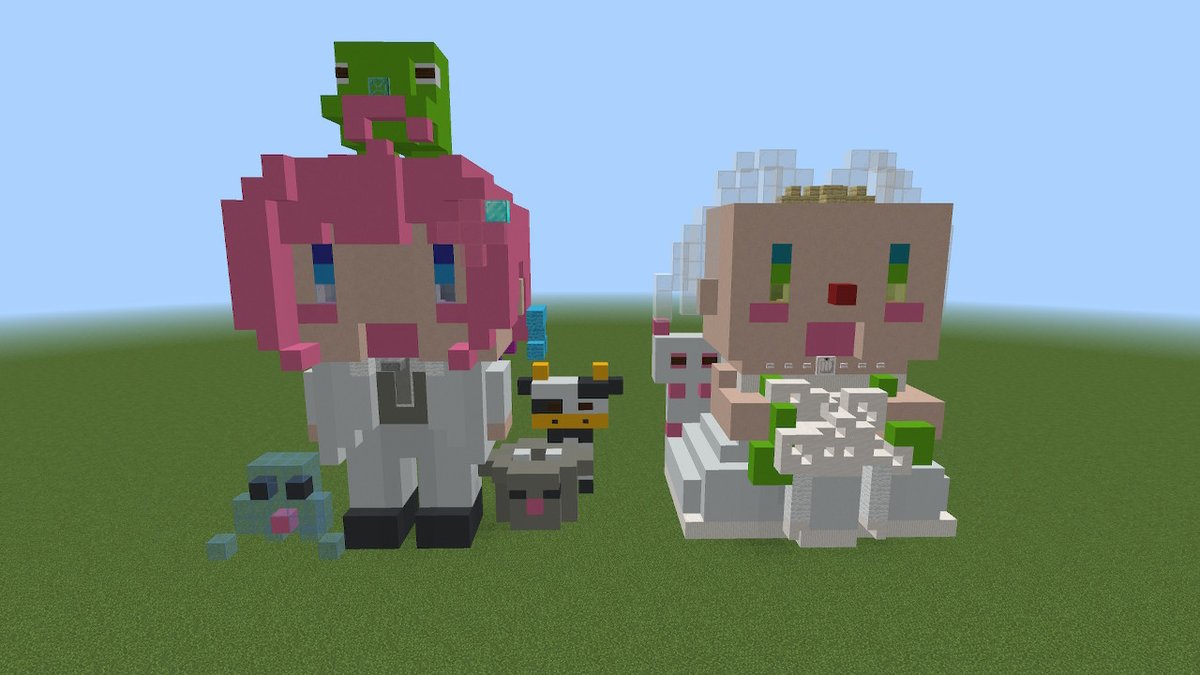 桜街✩まるる(<a href="/sakura_marurun/">桜街☆まるる🌸💫2.5次元V</a>)様
噂のもけもけ(<a href="/mokemokesun/">噂のもけもけ🦖🎡</a>)様
改めまして、ご結婚おめでとうございます
大好きな二人がこれから先も笑顔が絶えず、健やかに幸せでありますように祈っています
気持ちを込めて作りました！
いつも本当にありがとう( *˙꒳˙*)ﾉｼ
#桜街ストリート
#Mokeart
#Minecraft