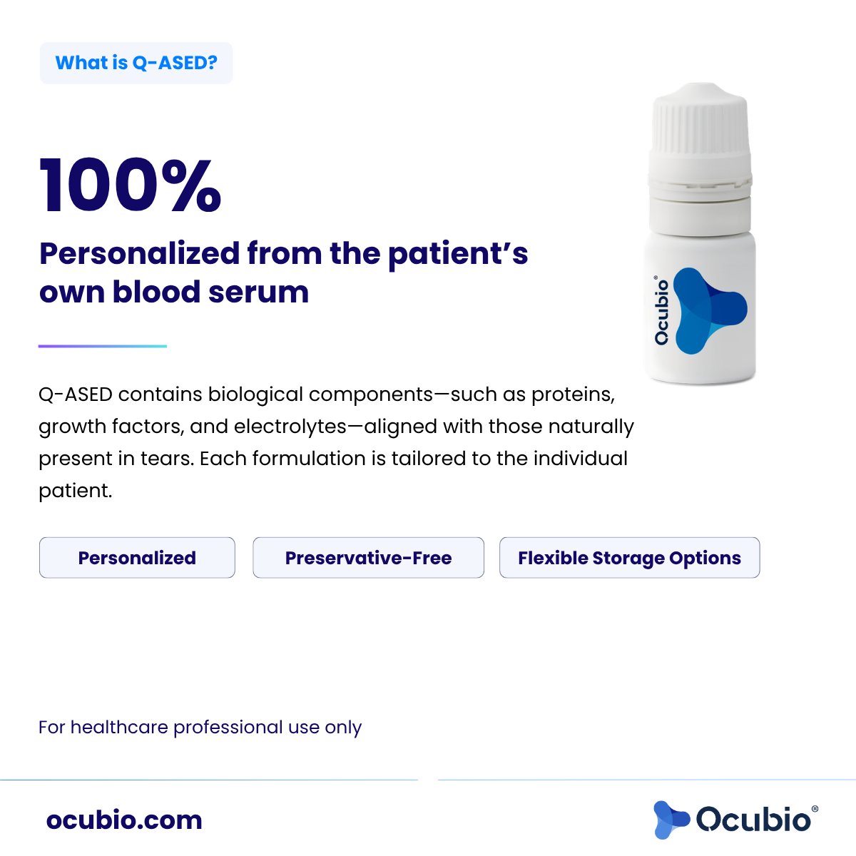 ocubioX's tweet image. What is Q-ASED—and why does it matter?

Q-ASEDs reflect a personalized, biologic-based approach in ocular surface care, derived from a patient’s own blood.

A contemporary approach gaining momentum in dry eye management.

#OcularSurface #DryEye #Ophthalmology #EyeCare