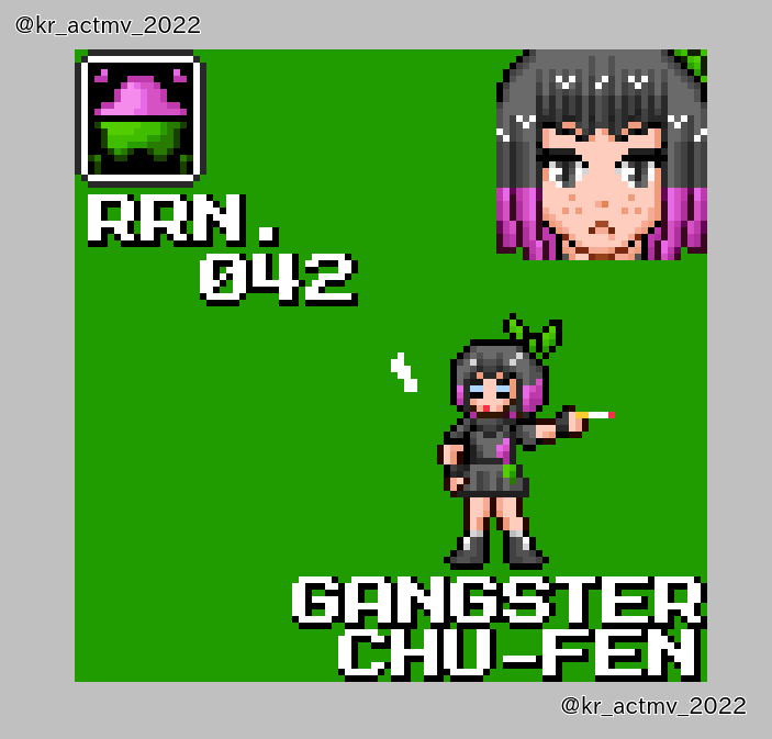 kr_actmv_2022's tweet photo. #pixelart #ゲーム制作 #よその子
Rock'n ROSE 3rd 公開記念
甘辛猫さん @ekk_latek の イラストと一緒に
EXボス紹介。

RRN.042 
ギャングスター・チュウ＝フェン（一般公募）
作者：DizzyNPeasさん
@DizzyNPeas 
原作：CHU × BETTY Quest(RPG)

🐌＜この子、中々のヘビースモーカーなのよね。 https://t.co/CRW7VGr5qb