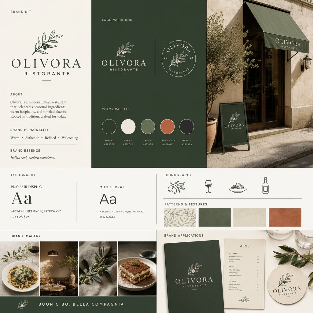 Italian Restaurant Brand Kit Board