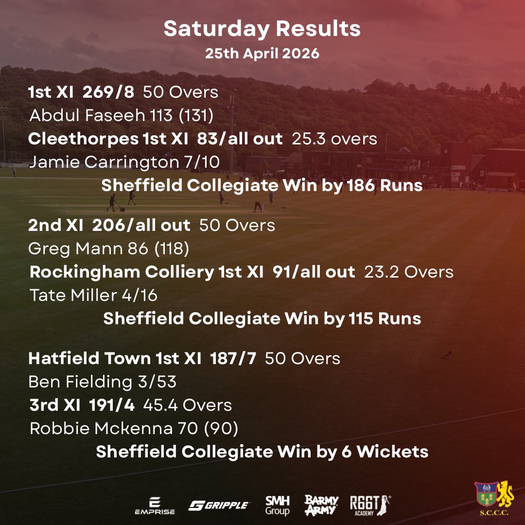 Sheffield Collegiate CC tweet media