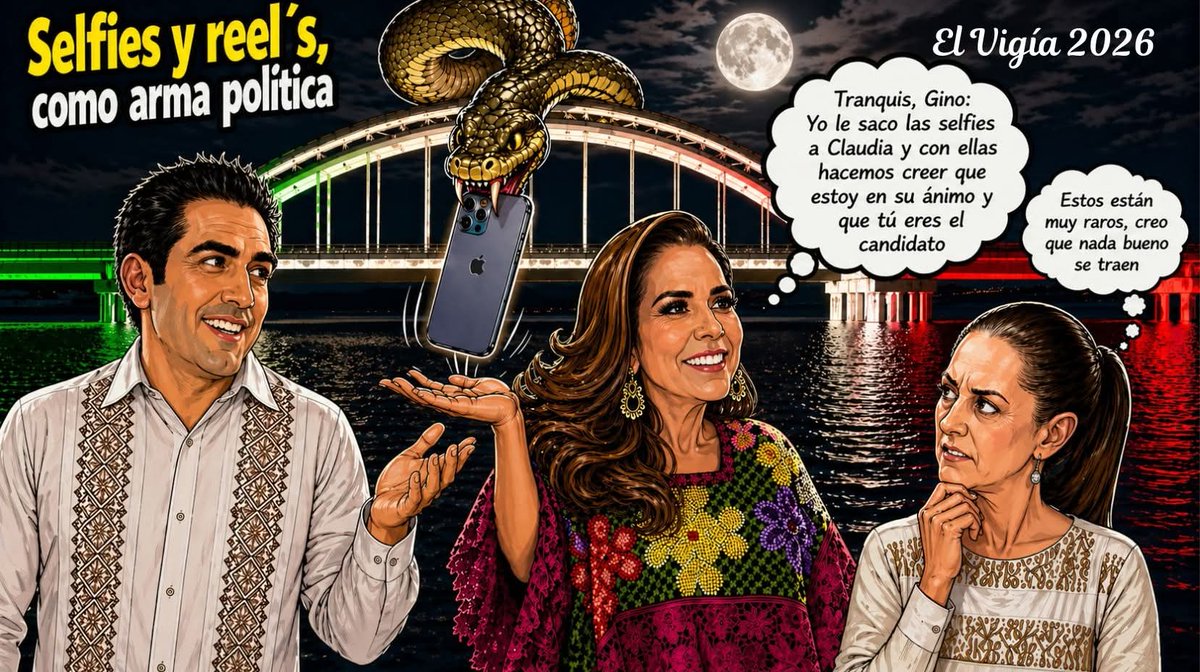 eldervega's tweet photo. La sospecha de El Vigía sobre la visita de @Claudiashein el 3 de mayo a #QuintanaRoo 

https://t.co/Mjo8dHo5jM…

#Cancun #Chetumal #PlayaDelCarmen #Tulum #Cozumel #Bacalar #Carton #ElVigia #Morena #Felizmartesatodos #Mexico https://t.co/FHv8TGwuaI