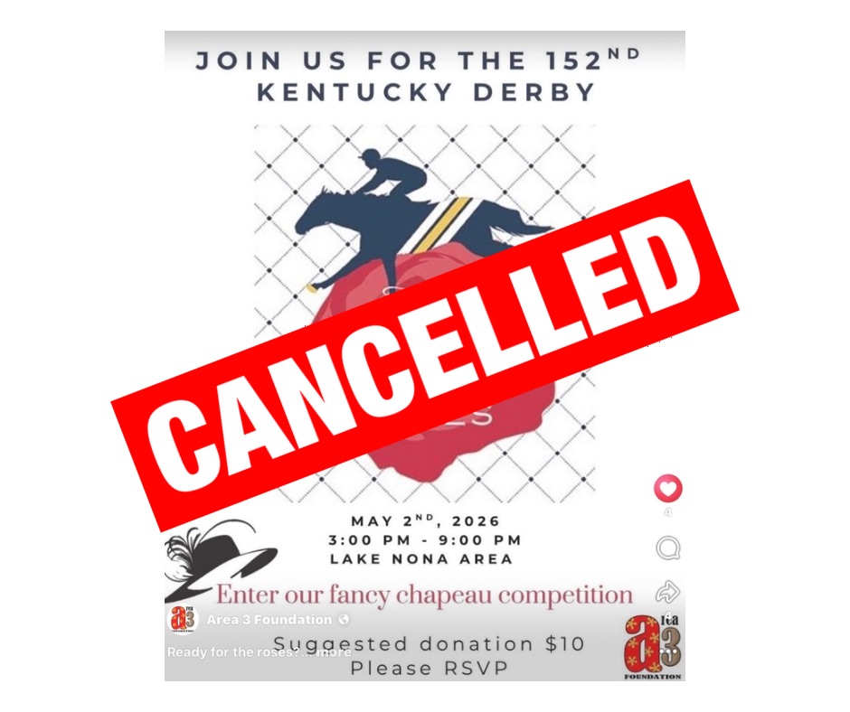 Area3Foundation's tweet photo. Friends, we were excited to spend Derby Day together however it seems that horses left the gate and we will need to cancel this event. We look forward to coming together over the summer.

#nonprofit #nonprofits #causes #Dept384 #zoocrew #a3f https://t.co/MSZujOgR3B