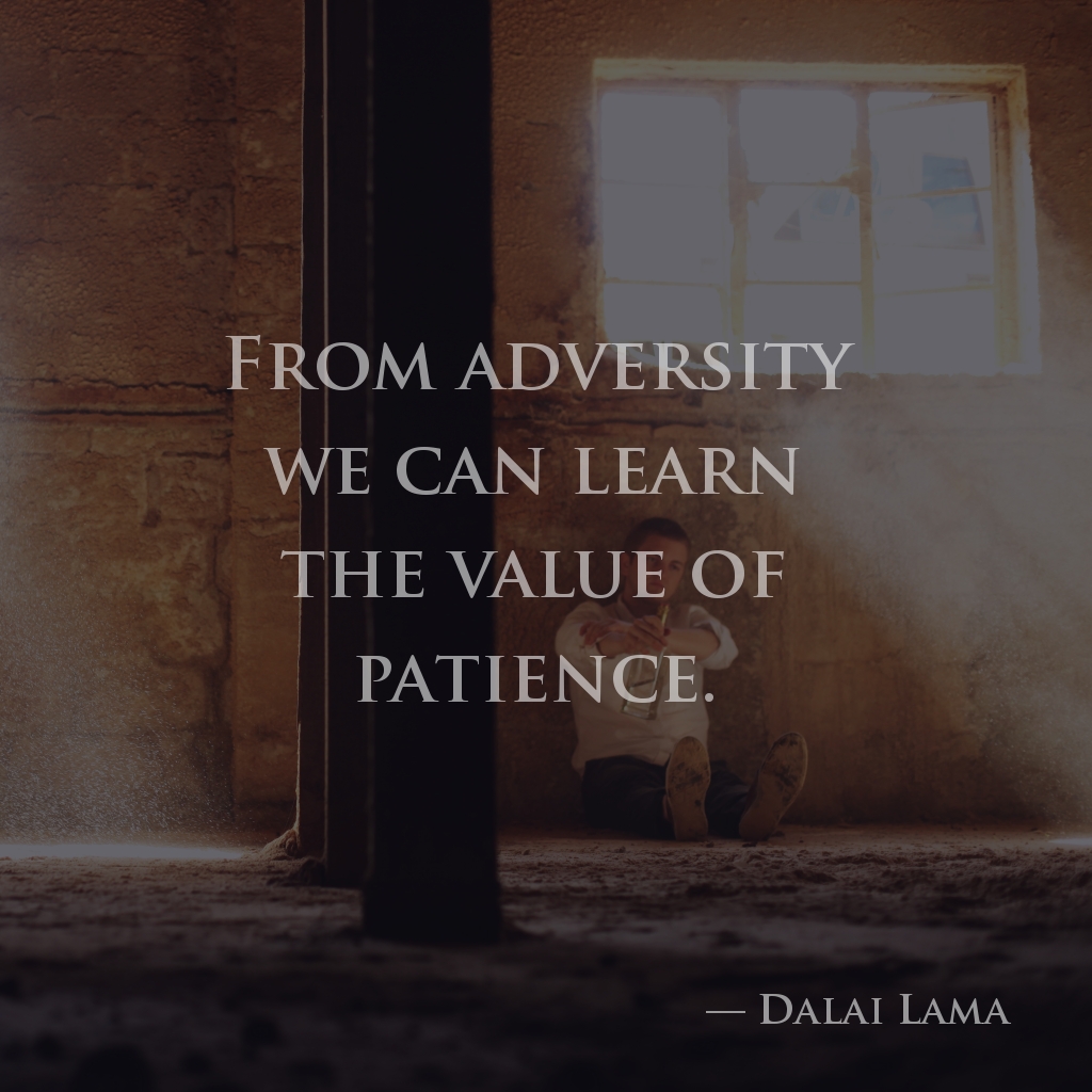 wectar's tweet image. From adversity we can learn the value of patience. —Dalai Lama

#DalaiLama #patience