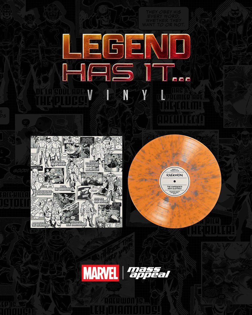MassAppeal's tweet photo. Launching in ONE HOUR ๐จ
#LegendHasIt x @marvel VINYL EDITIONS ๐จ
The historic #LegendHasIt campaign is memorialized with custom Marvel vinyl editions for each album release.
Pre-orders begin at 10a EST ONLY via the Mass Appeal newsletter:
https://t.co/2sOOf7Vwn2 https://t.co/0scyl8mQ5B