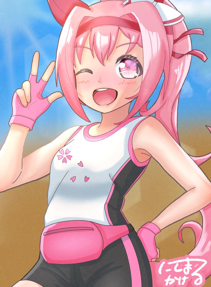29日はダート3冠のひとつ、羽田盃ですね！

去年の羽田盃はウマ娘公式イラストでウララちゃんが描かれていたのですが、その時に描いたイラストのリメイクです！🌸

スポーティーな感じのウララも良いですよね✨
これでレースも出れそう！👍

勝負服とこの服、どっちが好き？

#ハルウララ 
#haruurara