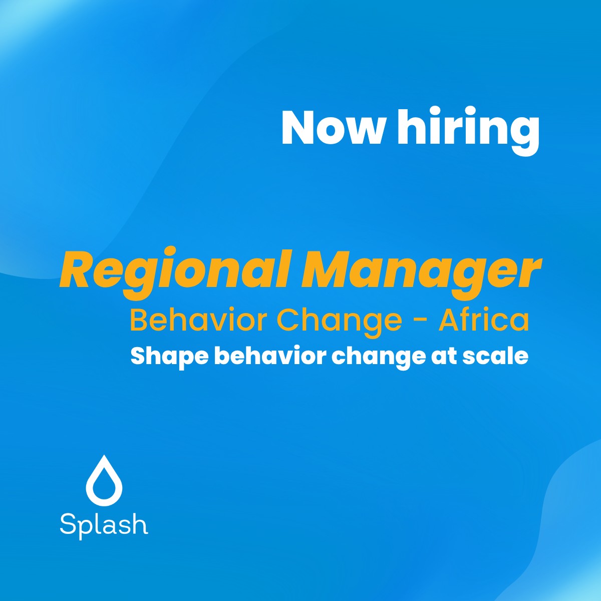 splash_org's tweet image. We’re hiring: Regional Manager, Behavior Change (Africa)

Looking for a leader who knows how to design programs that actually stick—shaping habits, systems, and long-term impact.

📍 Based in Africa (open to Sub-Saharan nationals)

Apply:
ats.rippling.com/splash-interna…

#NowHiring #WASH