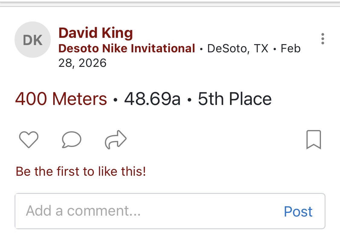 David_is_Fast's tweet photo. @CoachT_G Coach I'm the athlete/sprinter you're looking for. I run the 100, 200, 400, WR/DB. I’m faster than those times I posted. Let’s talk Coach!
2026 Grad Duncanville HS
Davidkingathlete@gmail.com https://t.co/4Ec9cy1EVe