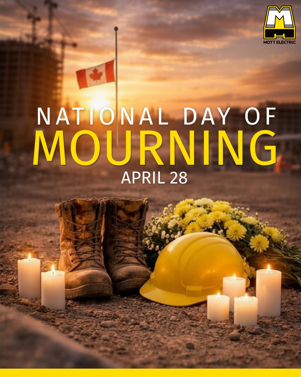 MottElectric's tweet photo. Today, we honour those who tragically lost their lives due to workplace accidents, and the families who now face an empty chair at the table. We honour their memory not with silence, but with our unwavering commitment to safety. https://t.co/PK0JnLHOLx