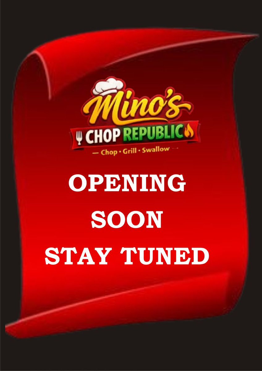 MinoRepublic's tweet photo. Mino's Chop Republic is almost here!
Stay tuned for the grand opening😊
##fastfoodrestaurant #comingsoon #Lagos https://t.co/D8NSP0JgH9