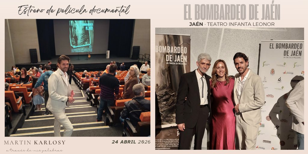 MartinKarlosy's tweet photo. 🎬 Aforo completo en el estreno de El Bombardeo de Jaén, en el teatro Infanta Leonor de Jaén.

La memoria sigue viva. Formar parte de este documental como actor ha sido, ante todo, lección de humanidad.

Gracias a José Laso e Isabel Pereira por vuestro compromiso

#MartinKarlosy https://t.co/dgGGGpm6FC