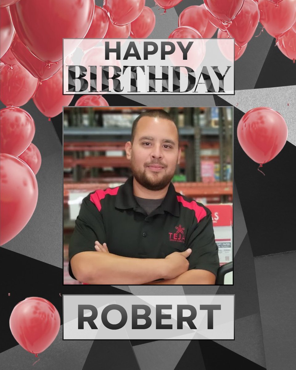 TejasOffice's tweet image. Sending huge #birthday wishes to Robert, with all the fun &amp;amp; excitement that makes your day perfect. We hope you get to enjoy everything you love, followed by an amazing year ahead! Thanks for everything you do for the team - you deserve to #celebrate big!🎈 #tejasofficeproducts