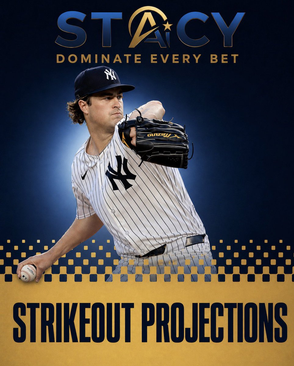 It’s Cam Schlittler day for the Yankees 🔥

And he’s joined by a loaded group of arms on the mound today including deGrom, Ohtani, Soriano, Gilbert, and Yesavage.

Visit the dashboard for strikeout projections on every pitcher 📊⚾️

app.staicy.win