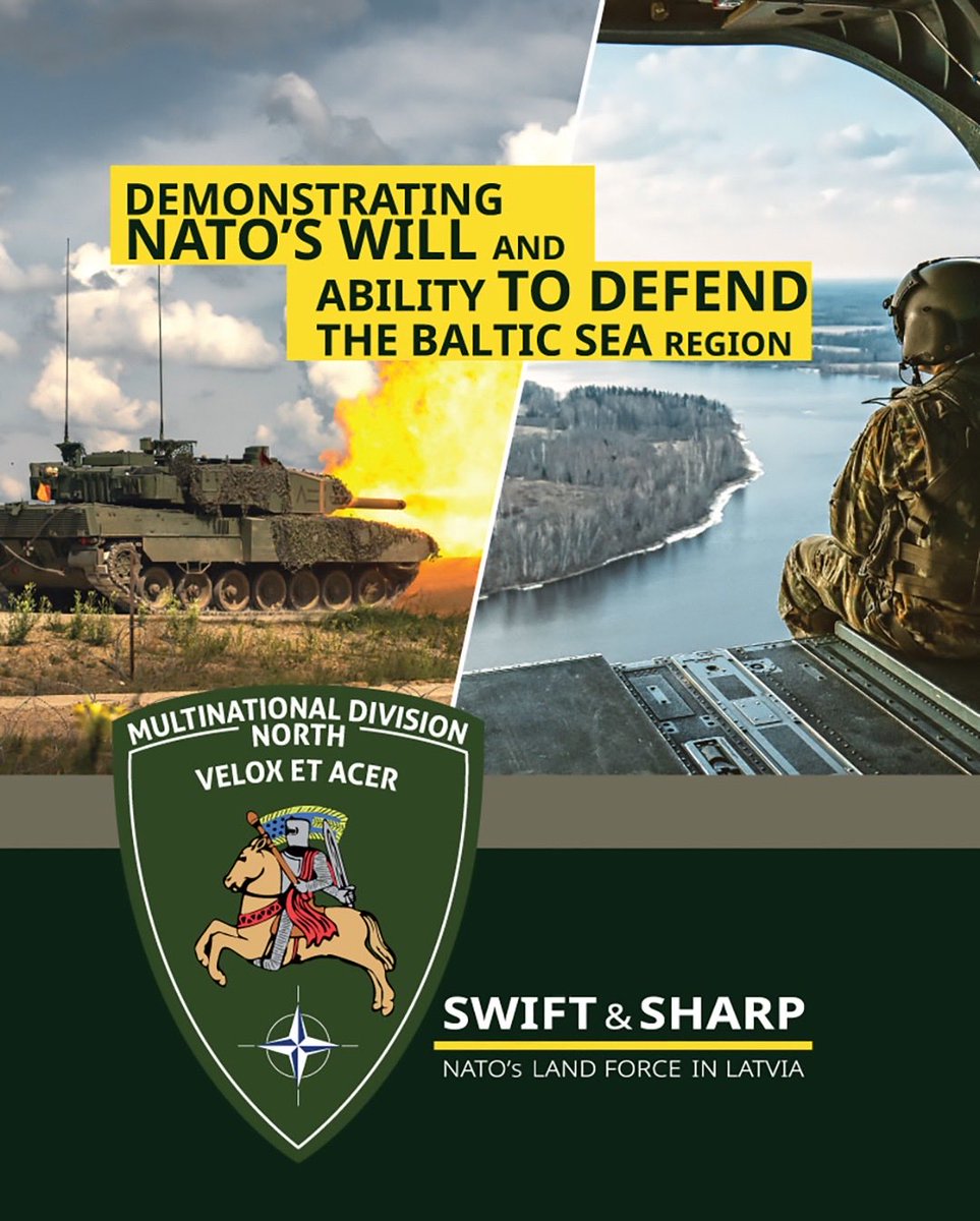 hqmndn's tweet photo. We are Multinational Division North - #NATO’s land force in Latvia, established to defend Latvia alongside the Latvian National Armed Forces 🇱🇻
This week, we look forward to Multinational Division North’s Change of Command Ceremony - another milestone for the #MNDN.
#WeAreNATO #StrongerTogether