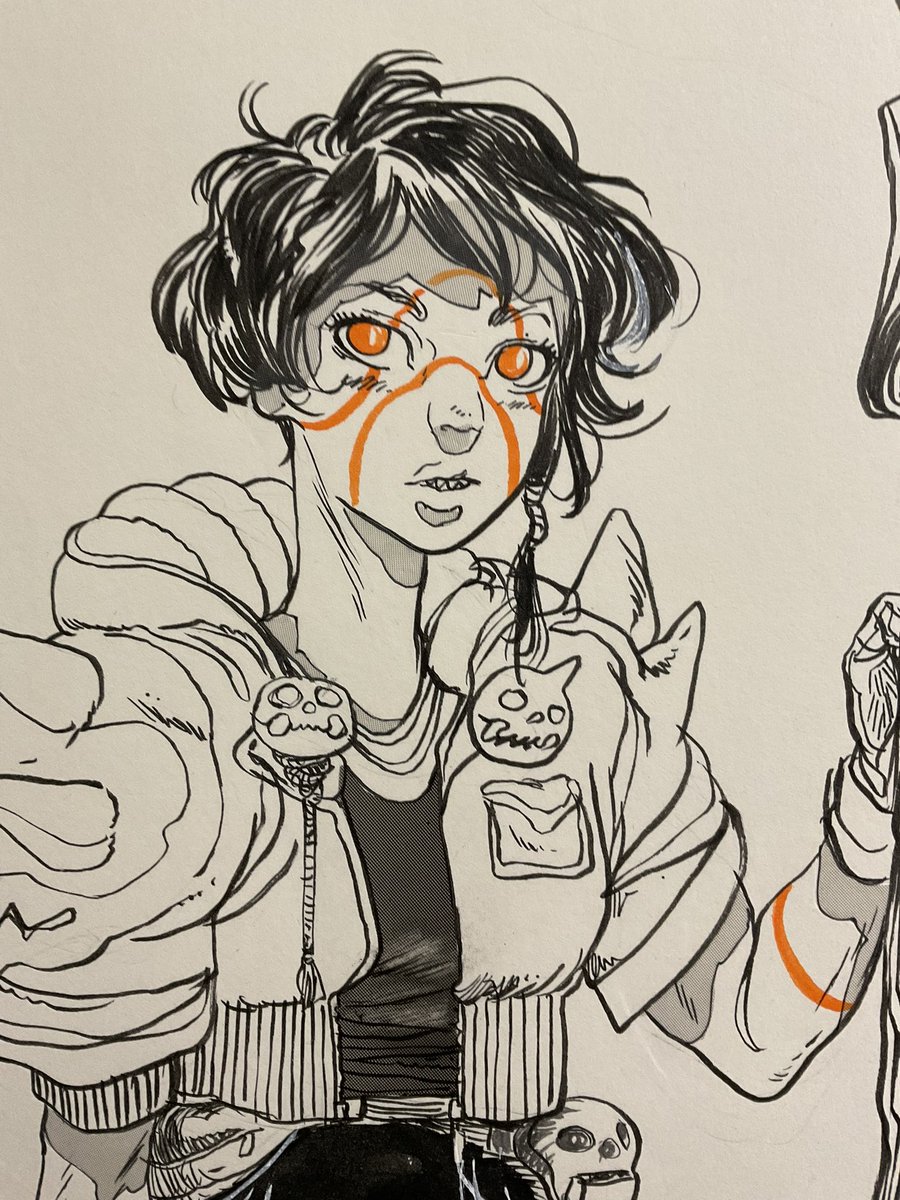 Magenta_king_'s tweet photo. Brush pen on sketchbook. https://t.co/8ZW0C7f37x