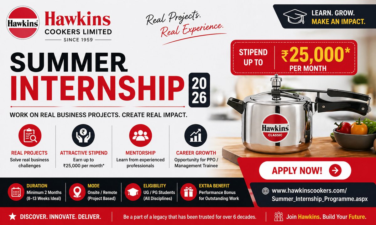 alexahirejobs's tweet image. Hawkins Summer Internship 2026 | Real Projects, Stipend – Apply Link

Apply Link:alexahire.in/hawkins-summer…

#workfromhome #workfromhomeopportunities #workfromhomejobs #workfromhomelife #jobalert #job