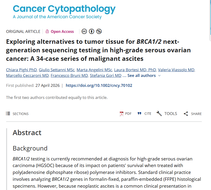 CancerCytopath's tweet image. New and #OpenAccess! | Exploring alternatives to tumor tissue for BRCA1/2 next-generation sequencing testing in high-grade serous ovarian cancer: A 34-case series of malignant ascites

acsjournals.onlinelibrary.wiley.com/doi/full/10.10…

#CytoPath CC: @HeymannJonas