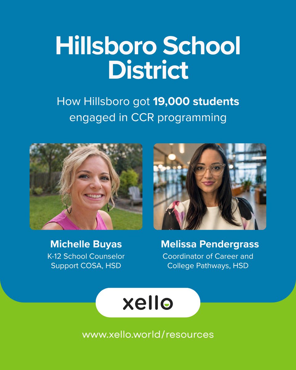 xellofuture's tweet image. How Hillsboro School District transformed CCR programming into an engaging experience with Xello //xello.world/en/resources/customer-stories/hillsboro-school-district/ #futureready #k12education #studentsuccess #careerreadiness