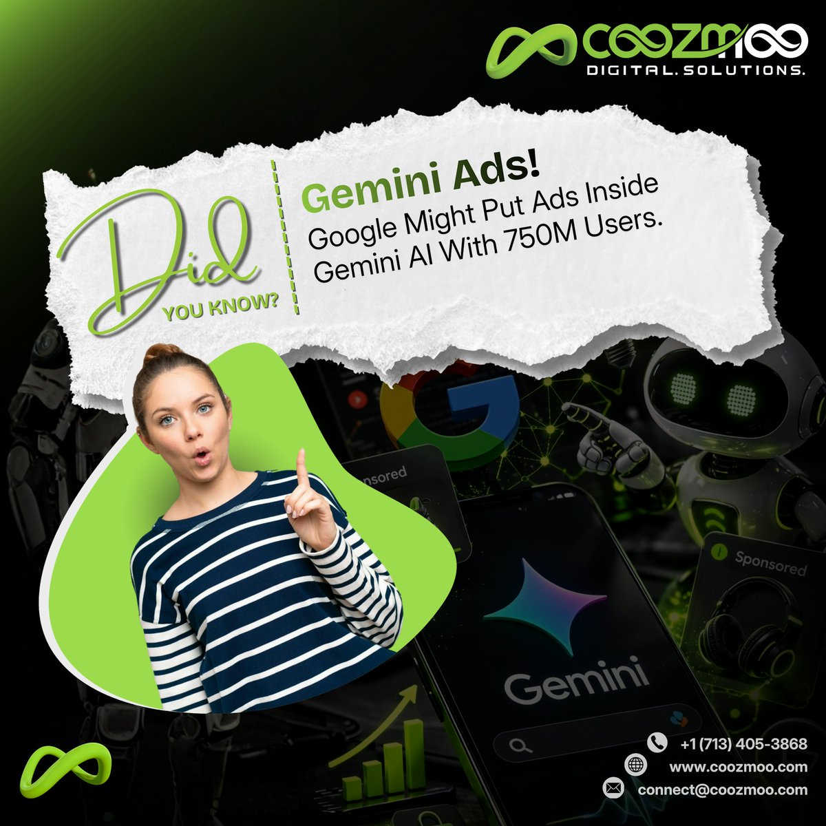 CoozmooDigital's tweet image. Google hasn’t ruled out ads in Gemini AI. With 750M monthly users, it could soon become a major new advertising channel.

Learn more: - wired.com/story/google-n…
#geminiai #digitalmarketing #adtech #advertising #coozmoodigitalsolutions