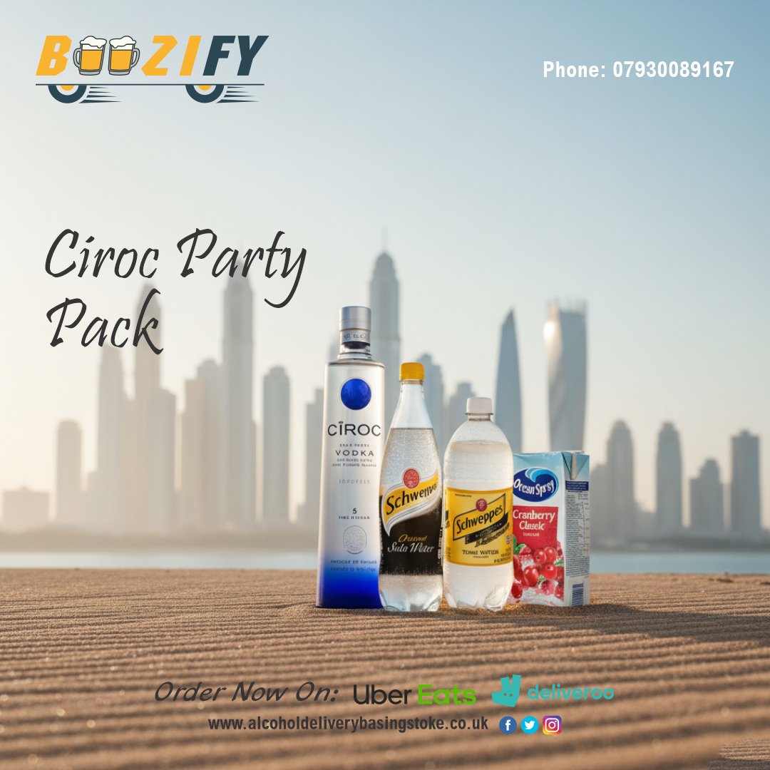 AlcoholDeliver6's tweet image. Party made easy 🍸🔥
Grab your Ciroc Party Pack with mixers &amp;amp; get it delivered fast in Basingstoke 🚀

Order via Uber Eats &amp;amp; Deliveroo

#Ciroc #AlcoholDelivery #Basingstoke #PartyTime #DrinkDelivery #WeekendVibes
