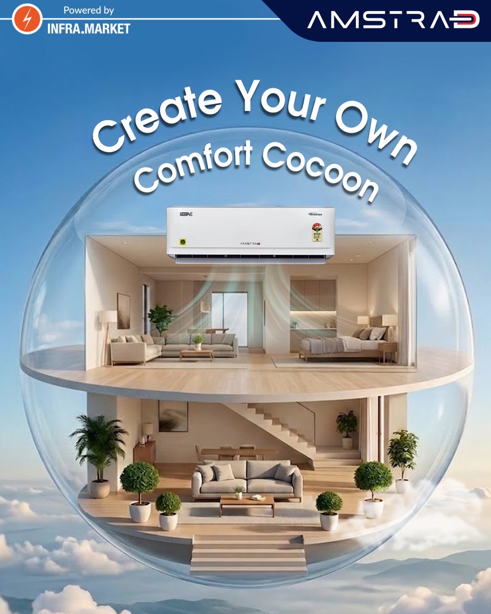 Amstrad_India's tweet image. Create Your Perfect Cocoon 🏡❄️
Wrap yourself in comfort that feels just right—every hour, every season.
Because your space deserves personalized cooling.
#Amstrad #AmstradIndia #ComfortZone #StayCool #AmstradAC #AC