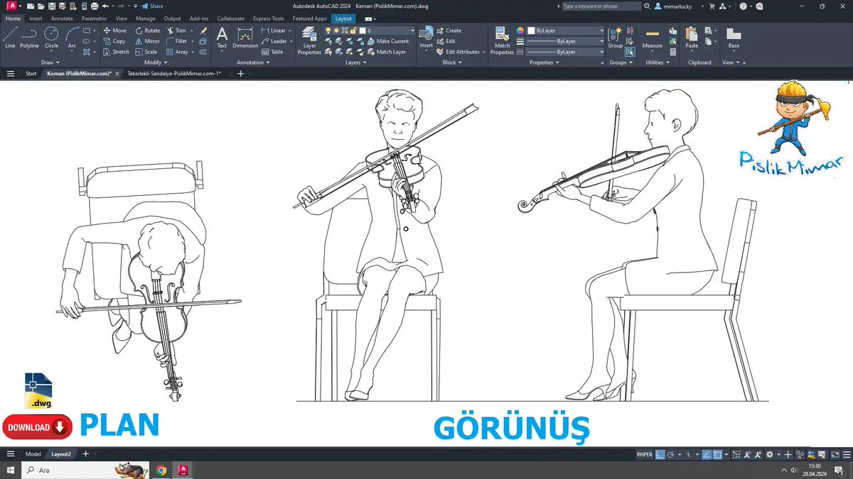 pislikmimarcom's tweet image. ⏬ Violin Player CAD Block free download for AutoCAD.

Download link 👉 pislikmimar.com/keman-calan-in…

#dwg #architecture #dwgindir #çizim #drawing #pislikmimar #cadblocks