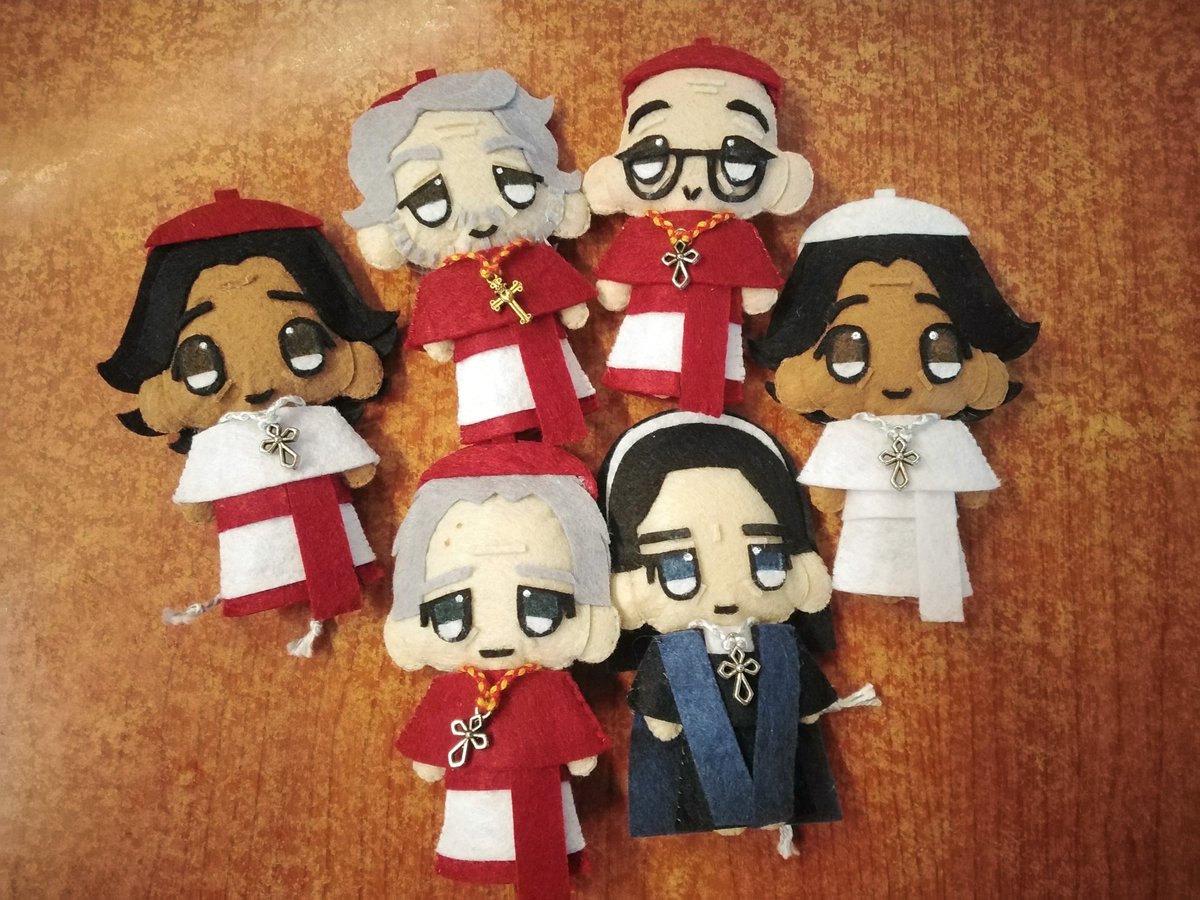 divisreina's tweet photo. the conclave (2024) dolls i made for the @pinoyclave merch! https://t.co/V9mN0udjJl