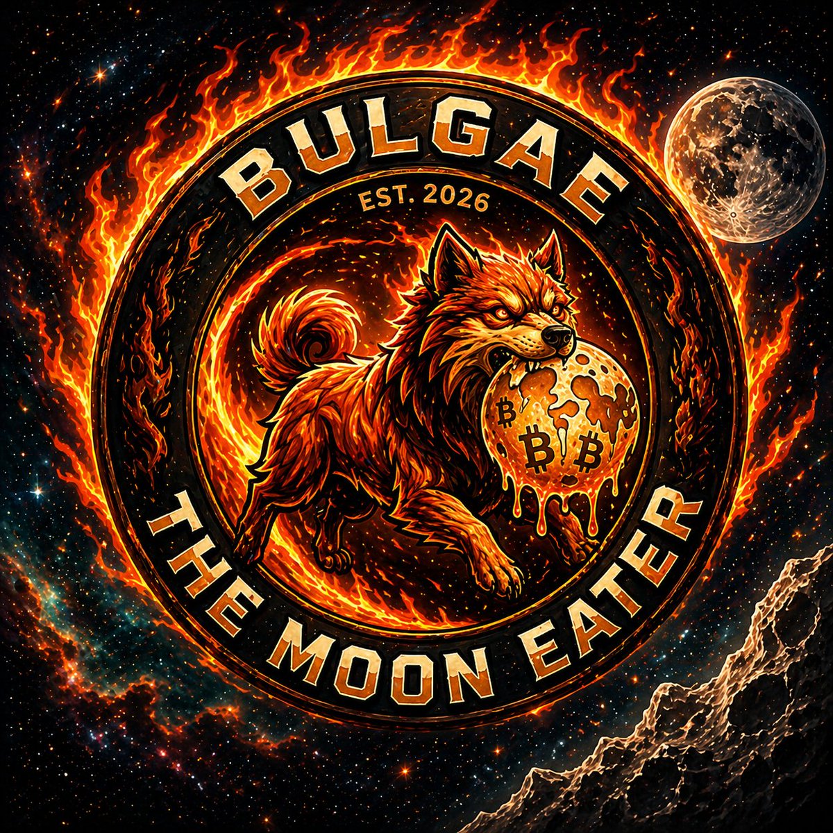 BULGAE_official's tweet photo. Men look at the moon.

We take it. 🌕🔥

Join the pack. Join the BURN. 🚀BUY NOW: [https://t.co/EUcDZP5ekO]  #SOL #Solana #BULGAE #BULG #MoonEater #MemeCoin https://t.co/RKf4wSLbNp