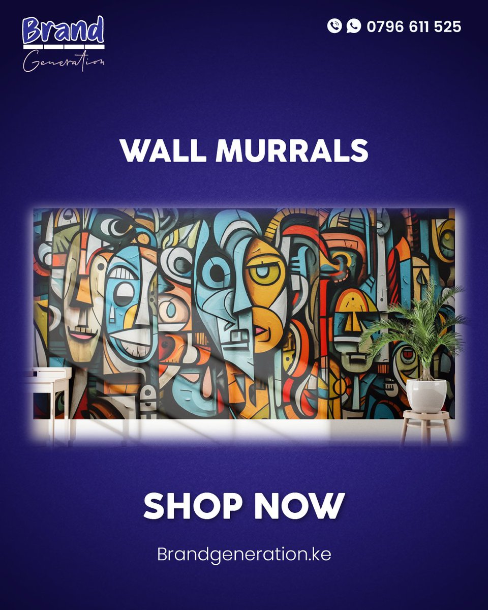 Generation47891's tweet photo. 🎨 Transform your space with Wall Murals.

Perfect for offices, shops, and décor — from Brand Generation.

📞 0796611525
💬 WhatsApp: 0796611525
#WallMurals #BrandGeneration #InteriorBranding #BrandVisibility #CreativeDesign https://t.co/T6AESwvmnx