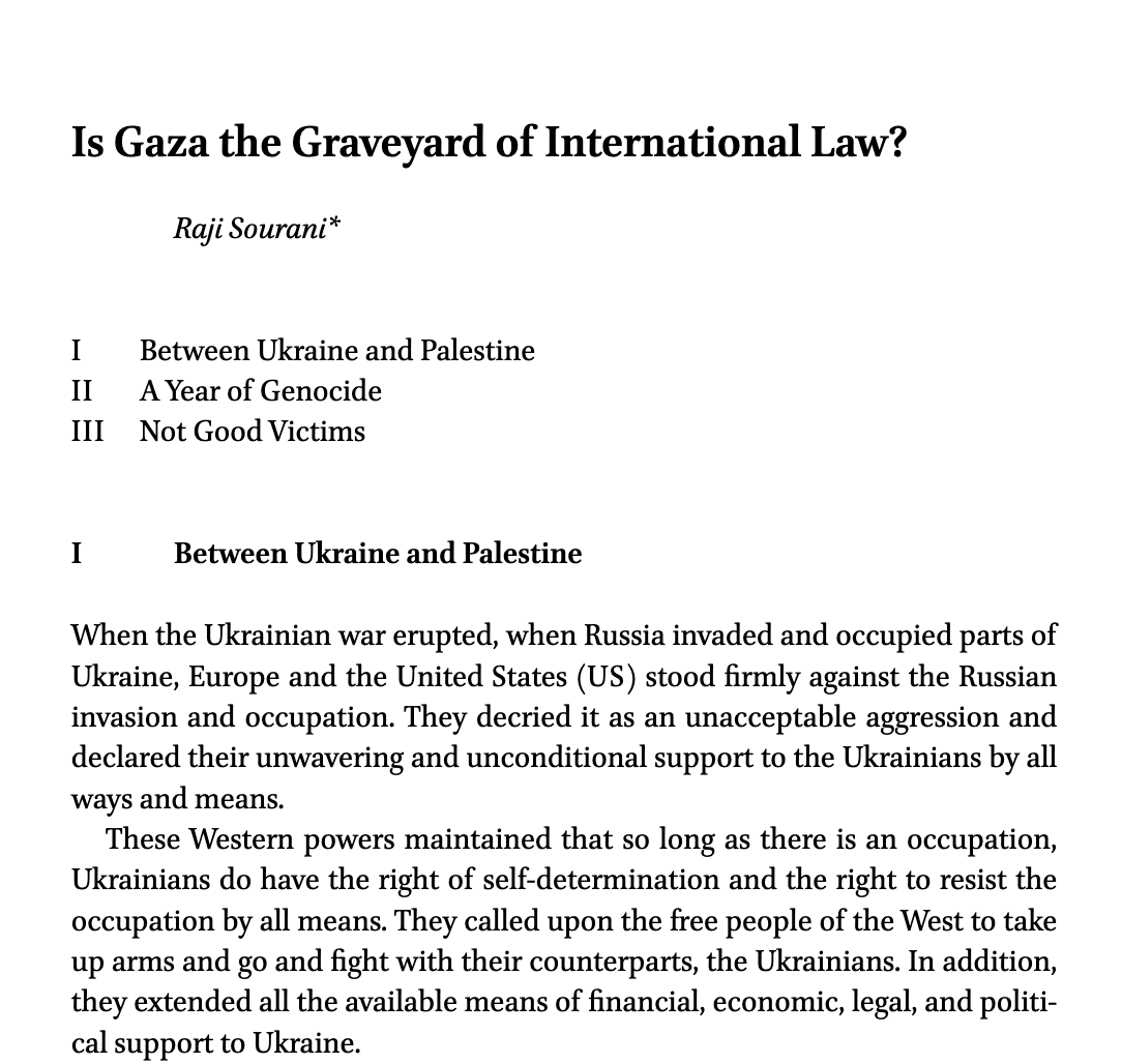 NimerSultany's tweet photo. "Is Gaza the Graveyard of International Law?" 
@RajiSourani  https://t.co/oAZcoxt01W https://t.co/WX2IzTZK3i