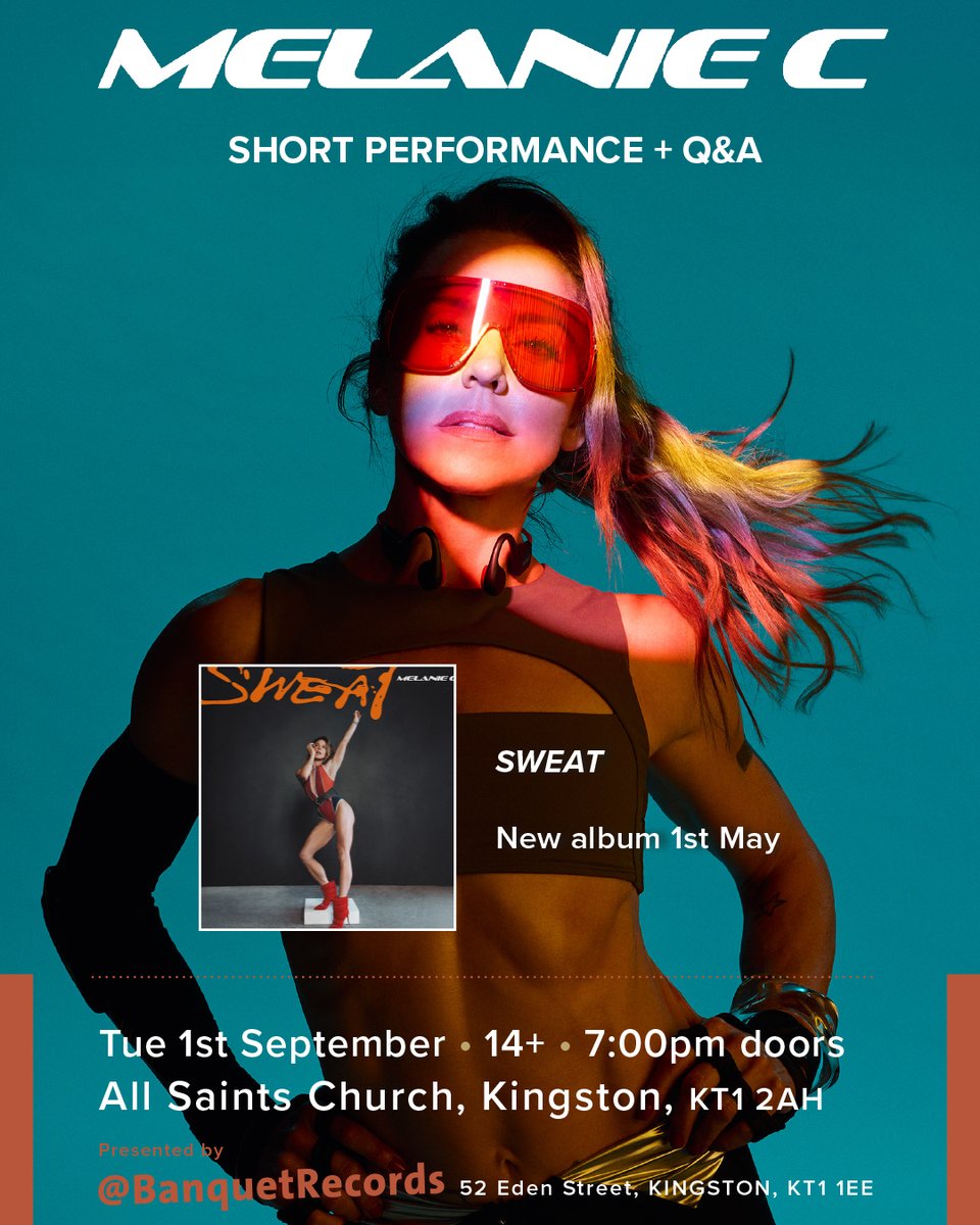 🆕 MELANIE C 🆕

'Sweat' has just arrived, personally signed copies and tickets to the Kingston All Saints Church show are at banquetrecords.com/search?a=Melan…