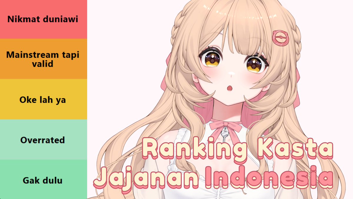 hanabira06's tweet image. VTUBER, VIEWER, ANYONE

Coba kasih tau jajanan kesukaan kalian buat aku masukin ke tier list! Nanti akan diobrolin hari Jumat minggu ini di Youtube ദ്ദി◝ ⩊ ◜.ᐟ

RT/ shares are greatly appreciated 🫶
#vtuberid