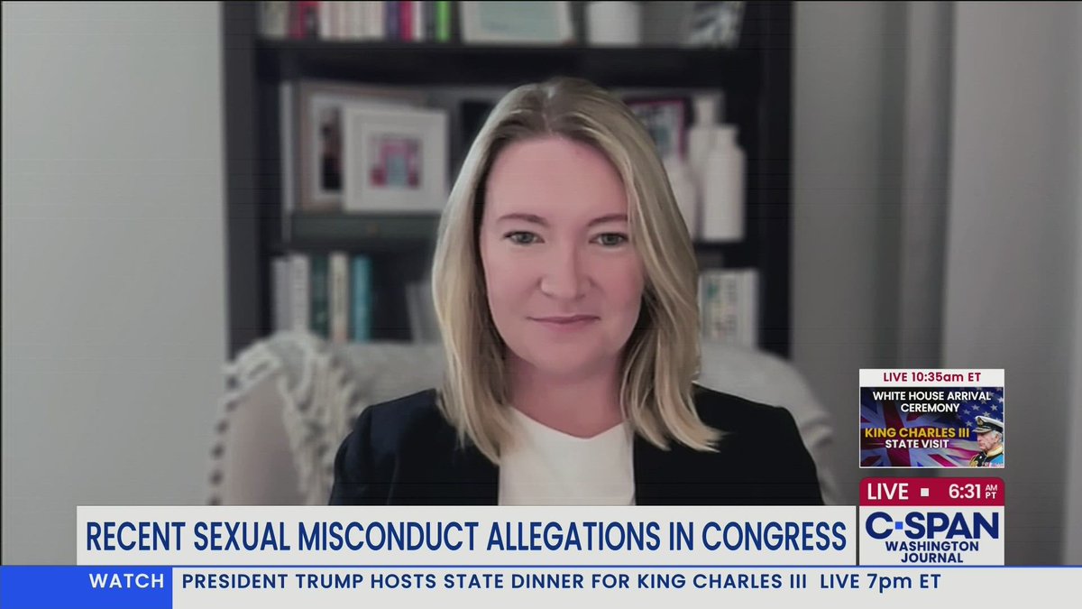 cspanwj's tweet photo. National Women's Defense League's @edavidsontribbs discusses recent sexual misconduct allegations in Congress and the findings of her organization's annual Abuse of Power Report, which tracks sexual misconduct in statehouses and state executive offices

Watch here: https://t.co/BDxDMpoPWV