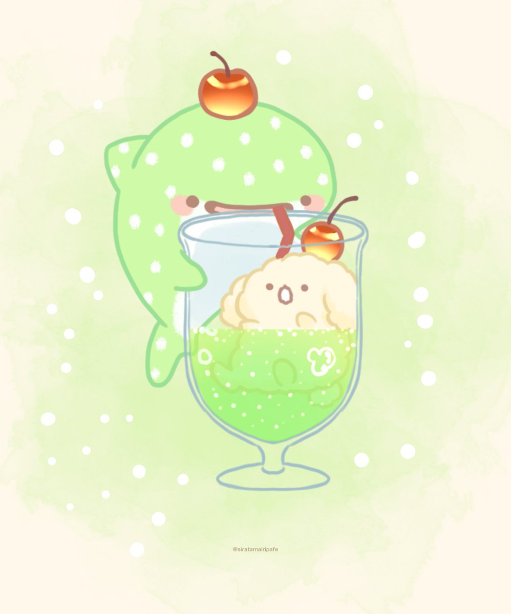 メロンソーダじんべえざめ＆クリームソーダわんこ