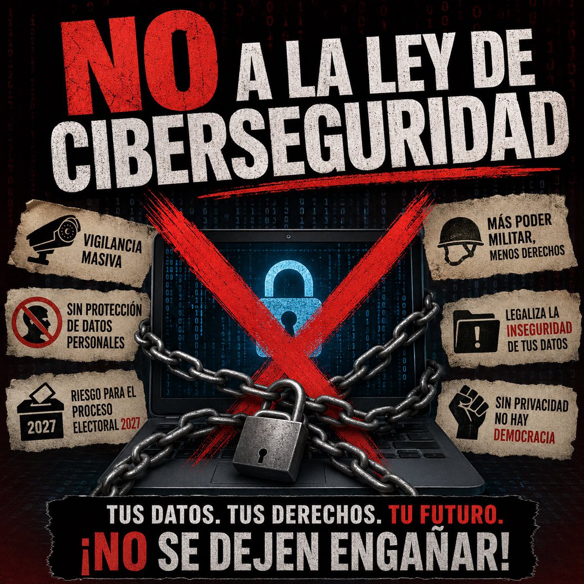 🚨 La verdadera ciberseguridad no empieza con más poder ni con promesas vacías: empieza con proteger los datos personales.

Si ya hubo hackeos, filtraciones y exposición de información sensible de miles de ciudadanos, hace falta responsabilidad, capacidad técnica y una Ley de
