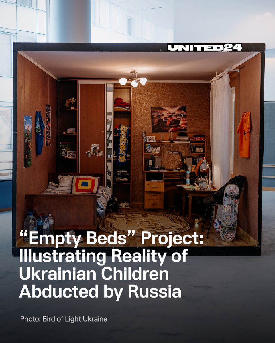 Empty Beds now stands outside Europe’s top institutions in Brussels, confronting leaders with the reality of abducted Ukrainian children.

🧵1/6