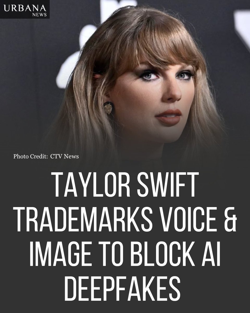 contacturbana's tweet image. Taylor Swift files trademarks on her voice and likeness to fight AI deepfakes, setting a new standard for celebrity brand protection.

Click to kow more - urbananews.ca/taylor-swift-t…

#TaylorSwift #AI #CelebrityNews