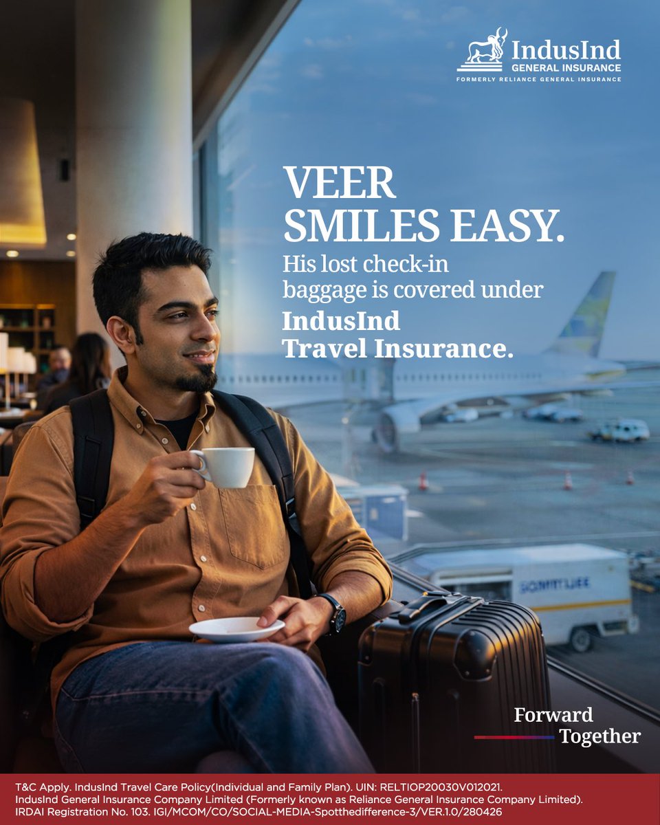 IndusIndGenIn's tweet image. Lost a bag, but not his peace of mind because IndusInd Travel Insurance has him covered

Visit Us : indusindinsurance.com

#IndusIndGeneralInsurance #SpotTheDifference #Travelling #TravelInsurance #ForwardTogether