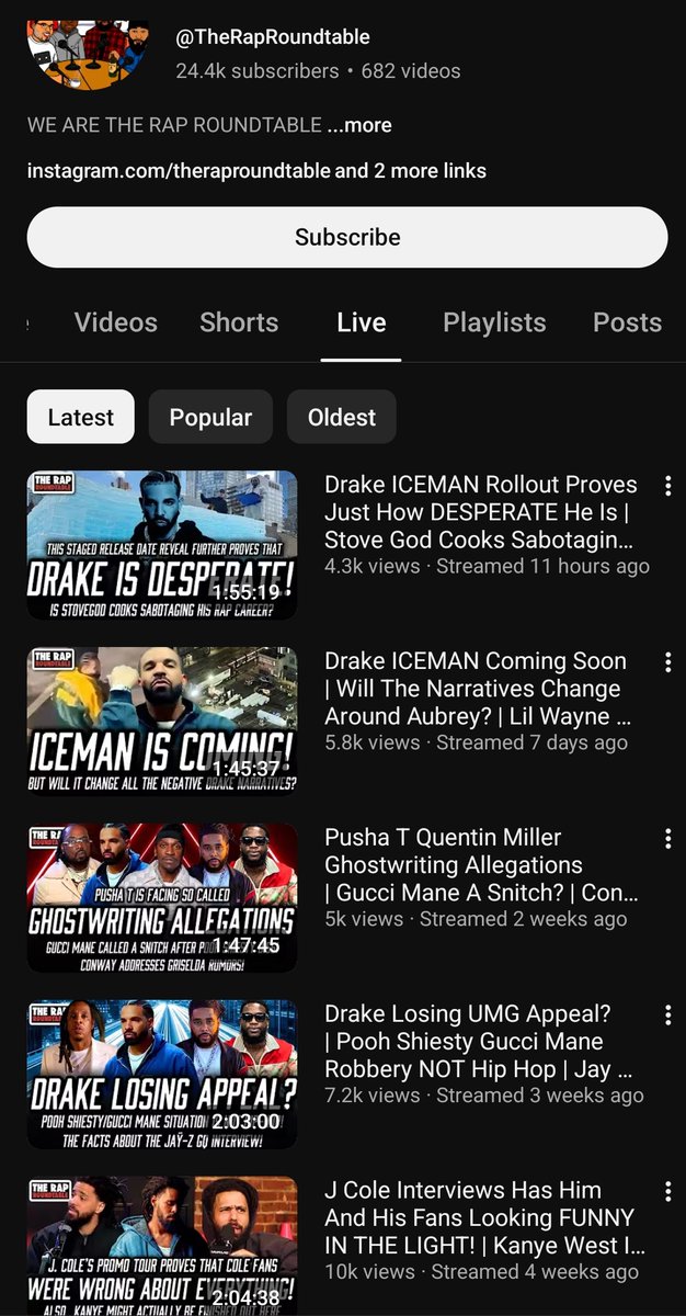 The fact that 4 out of 5 streams are related to Drake really shows how desperate y'all are #embarrassing