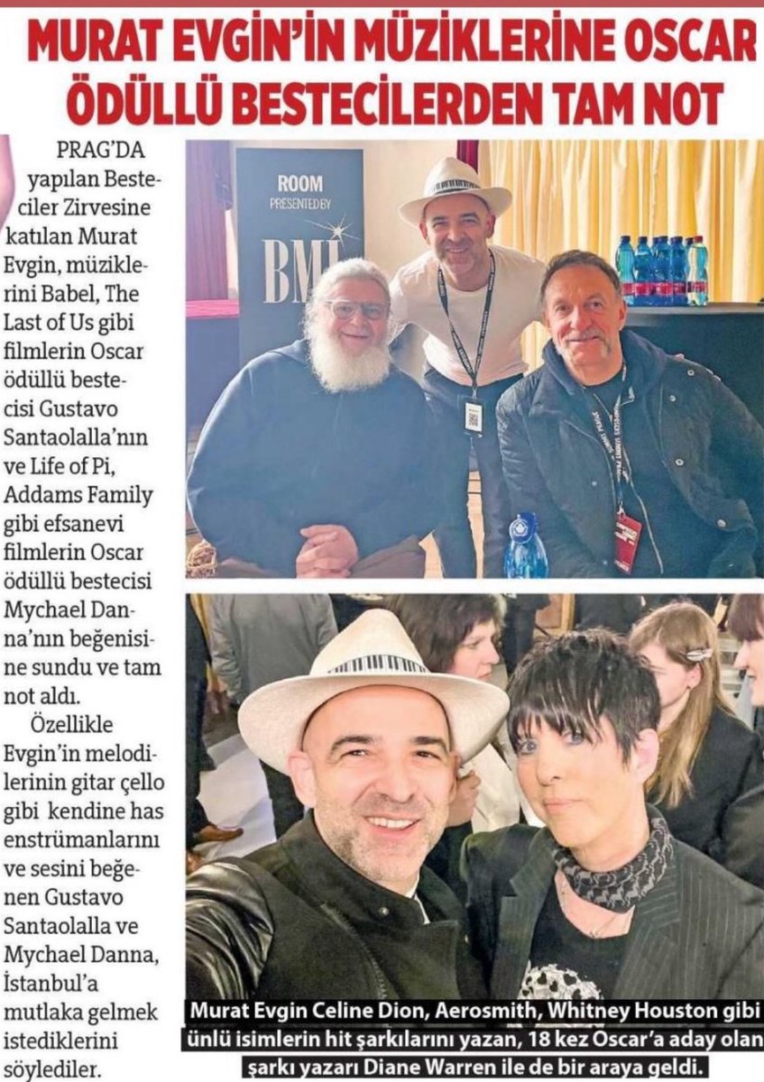 muratevginmusic's tweet image. Oskar ödüllü idollerim Gustavo Santaolalla ve Mychael Danna’nın bestelerimle ilgili güzel sözleri ve kullandığım enstrümanları merak etmeleri, sorular sormaları beni çok mutlu etti.

#composer #compositor #muratevgin #filmscore #GustavoSantaolalla #DianeWarren #MychaelDanna